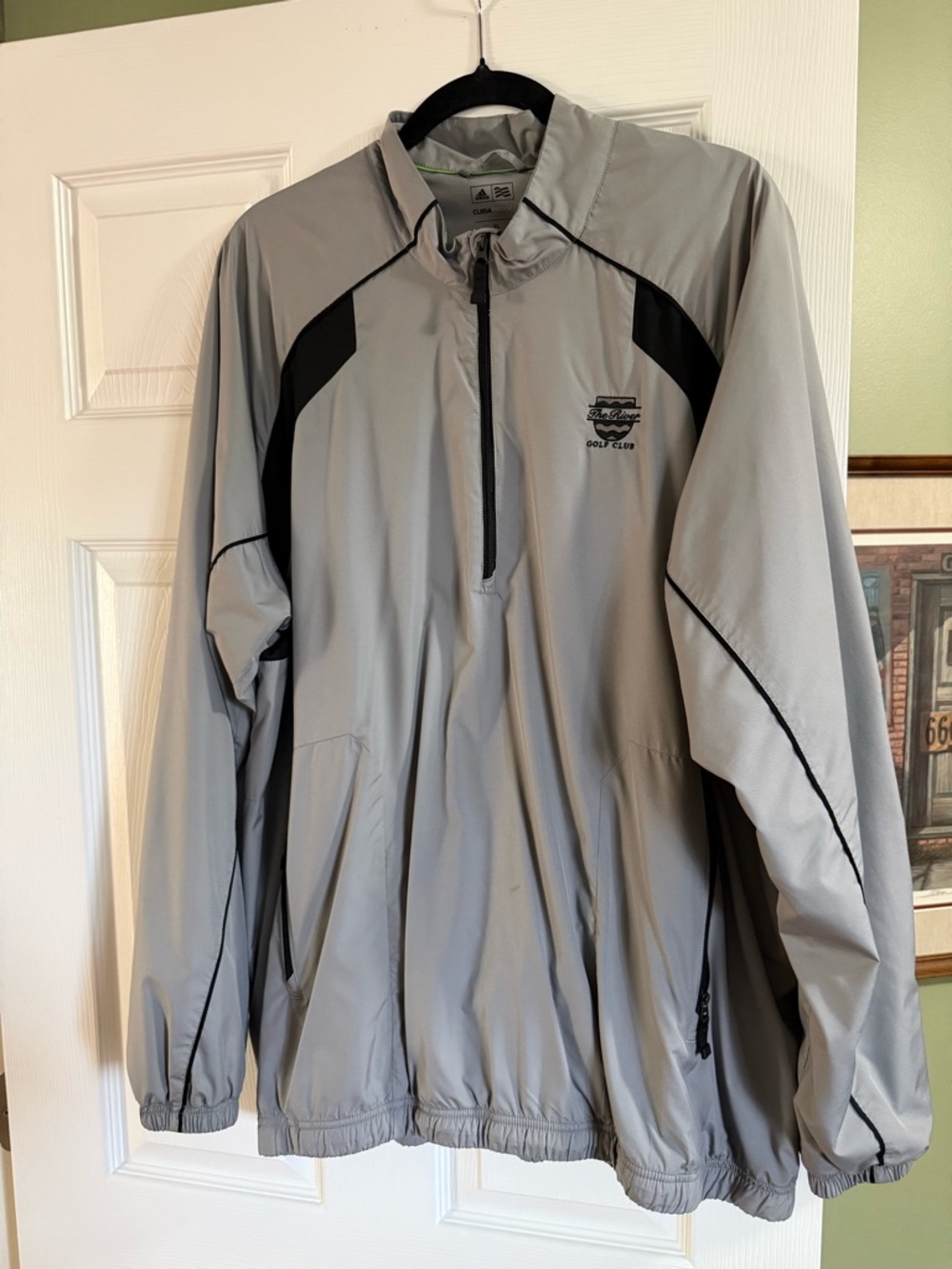 adidas Gray and Black Men's Windbreaker Pullover